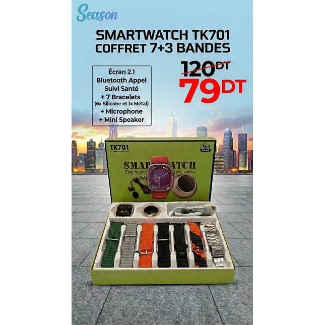 Coffret Montre Connectée TK701 Ultra 2 + Mini Speaker + Microphone